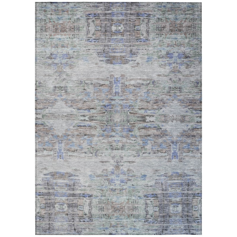 HomeRoots Abstract Transitional Rectangle Outdoor Rug