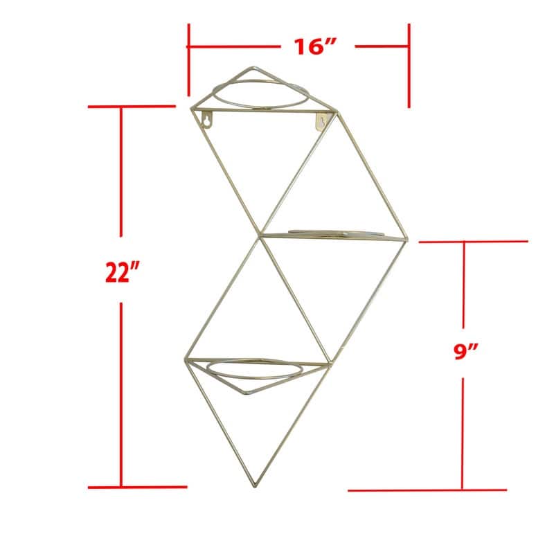 Hanging Planter Vase, White/Brass - 8'6" x 13' - 8'6" x 13'