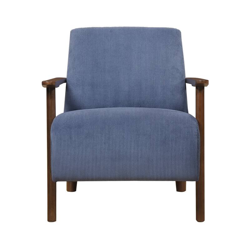 Fedora 28" Corduroy Accent Chair - Solid Wood Arms and Legs