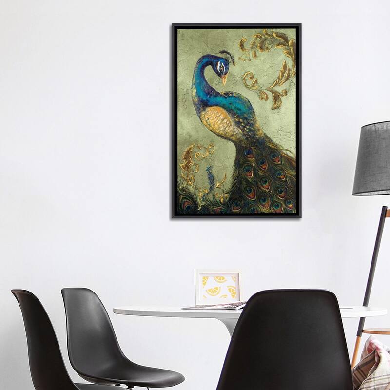 iCanvas "Peacock on Sage II" by Tiffany Hakimipour Framed
