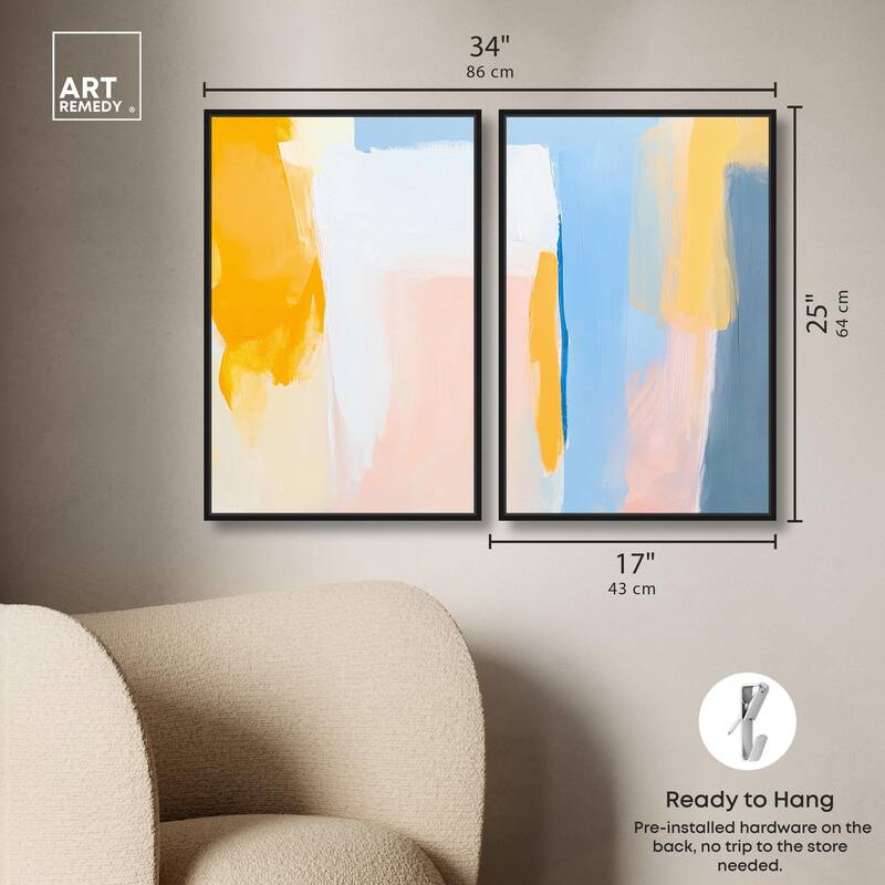 Lightwave Tides Canvas Set of 2 by Art Remedy