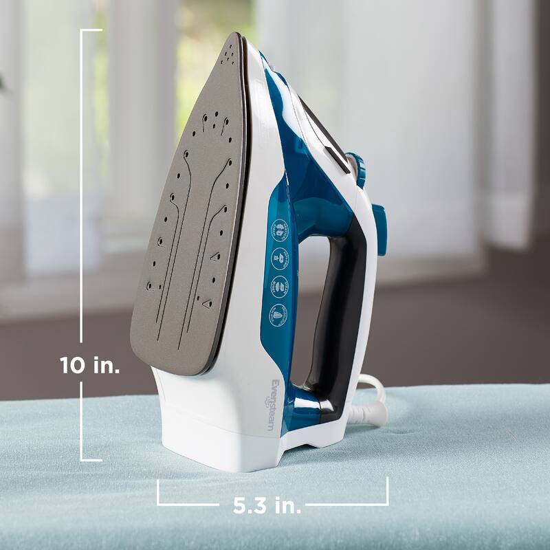 Compact Nonstick Iron with Even Steam in Blue