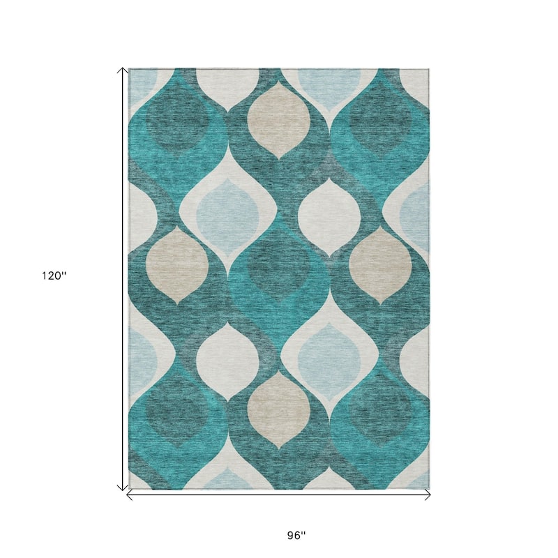 HomeRoots Ogee Transitional Rectangle Outdoor Rug