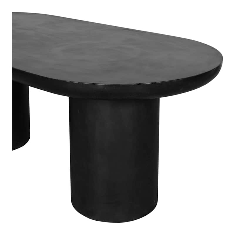 Aurelle Home Rotan Modern Concrete Double Pedestal Dining Table