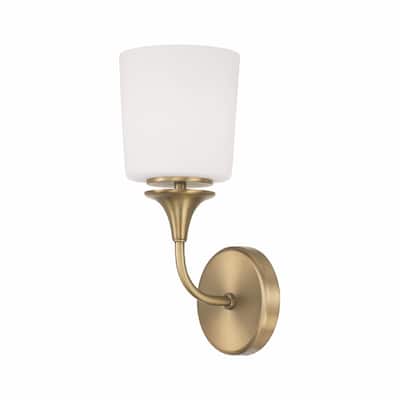 Presley 1-light Wall Sconce w-Soft White Glass