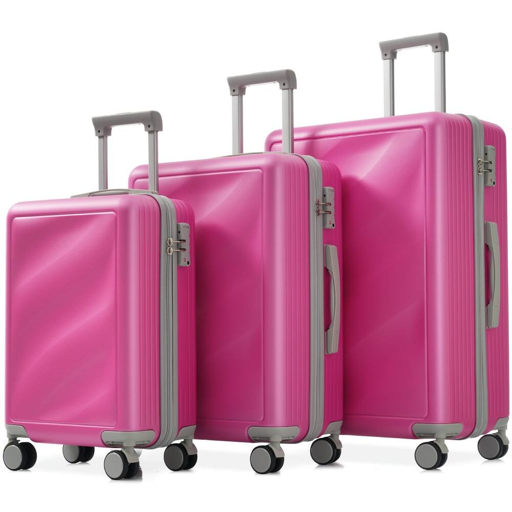 Luggage Set 3 Piece, Lightweight Durable ABS Suitcases with Spinner Wheels and TSA Lock, Carry-on & Checked Travel Luggage