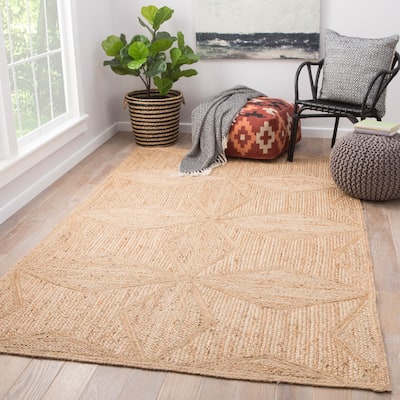 Bancroft Beige Natural Jute Geometric Area Rug