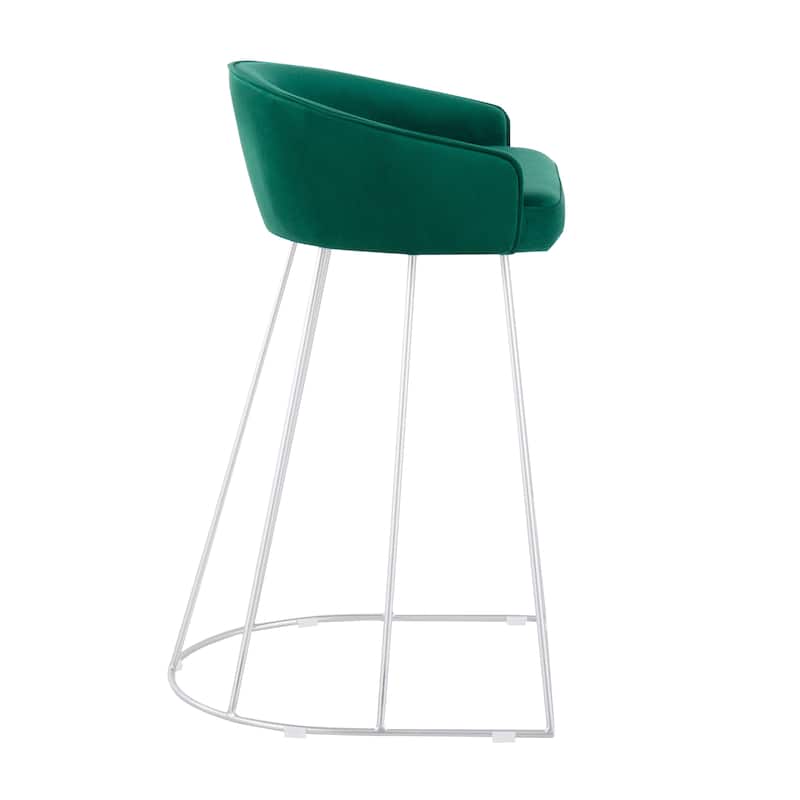 Silver Orchid Haid Velvet Upholstered Counter Stool (Set of 2)
