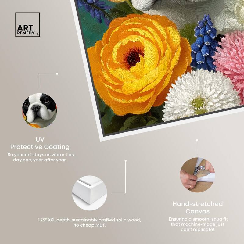 Secret Garden Frenchie Canvas by Art Remedy