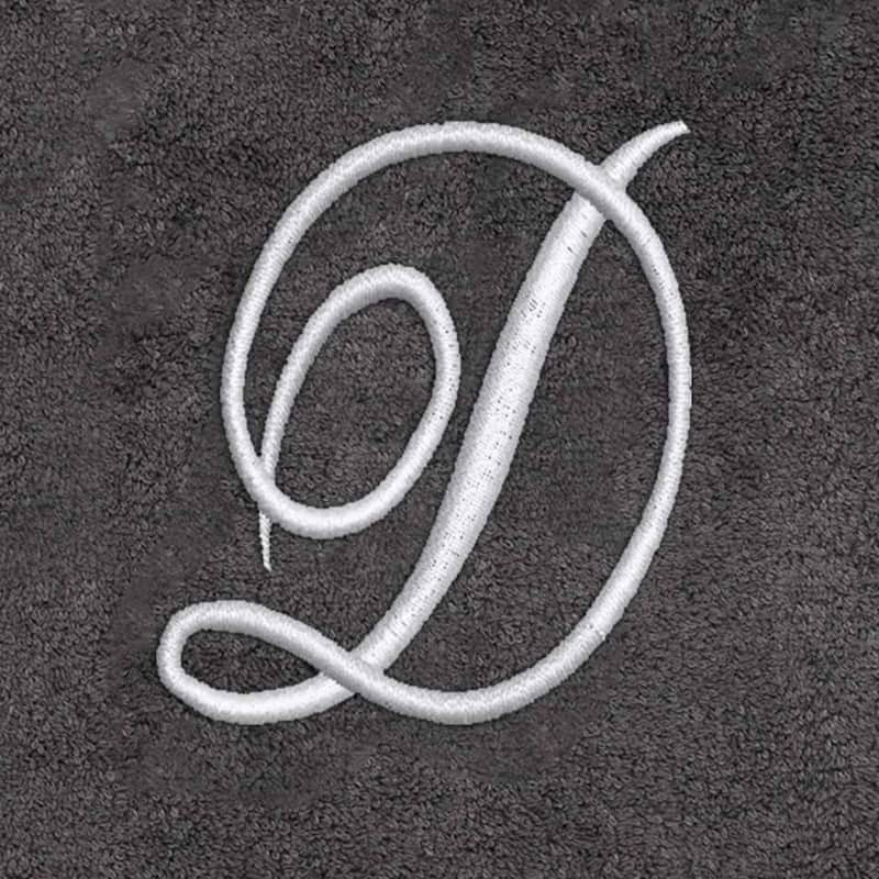 Avanti Linens Granite/Silver Script Monogram Bath Towel Letter D - Bath Towel