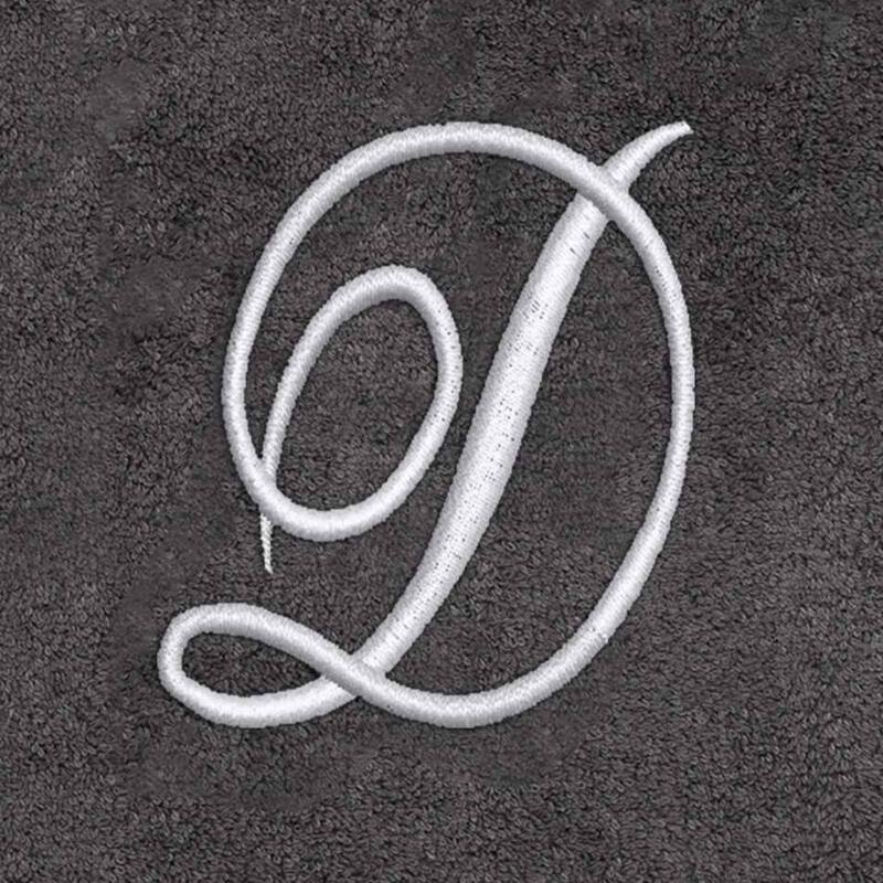 Avanti Linens Granite/Silver Script Monogram Hand Towel Letter D - Hand Towel