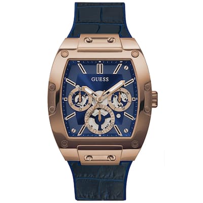 Guess Men's Blue Gold Tone Multi-function Blue Dial Watch - GW0202G8 - 6 (36)
