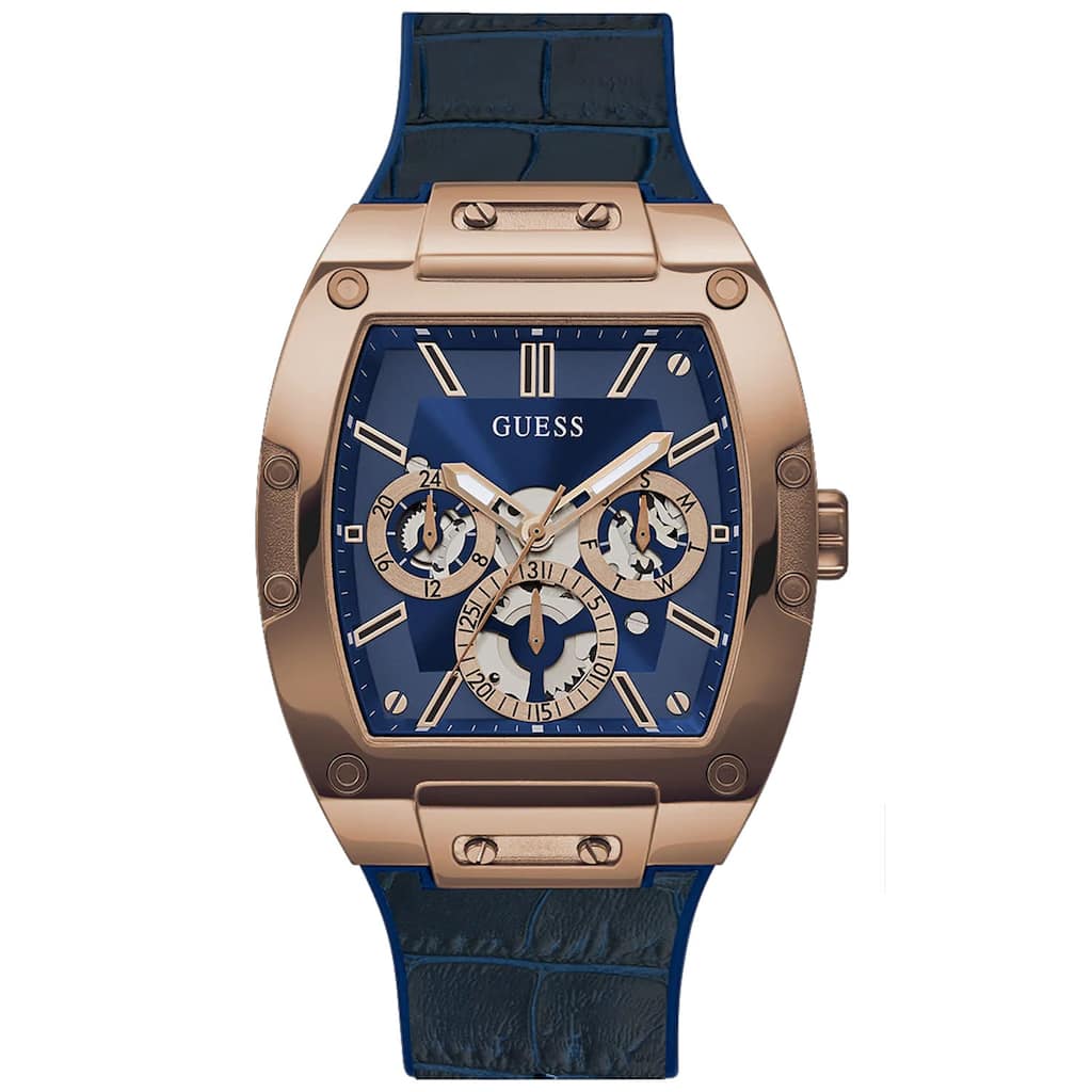 Guess Men's Blue Gold Tone Multi-function Blue Dial Watch - GW0202G8 - 6 (36)