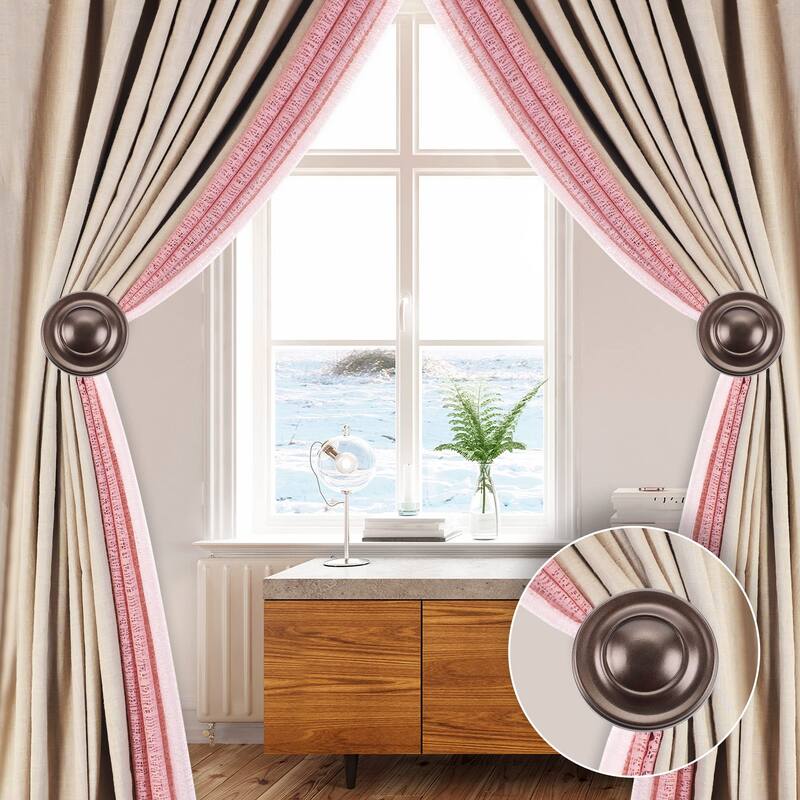 2 Pcs Curtain Holdback for Curtains Wall Mounted Metal Drapery Hook for Door Window Treatment- By Deco Window