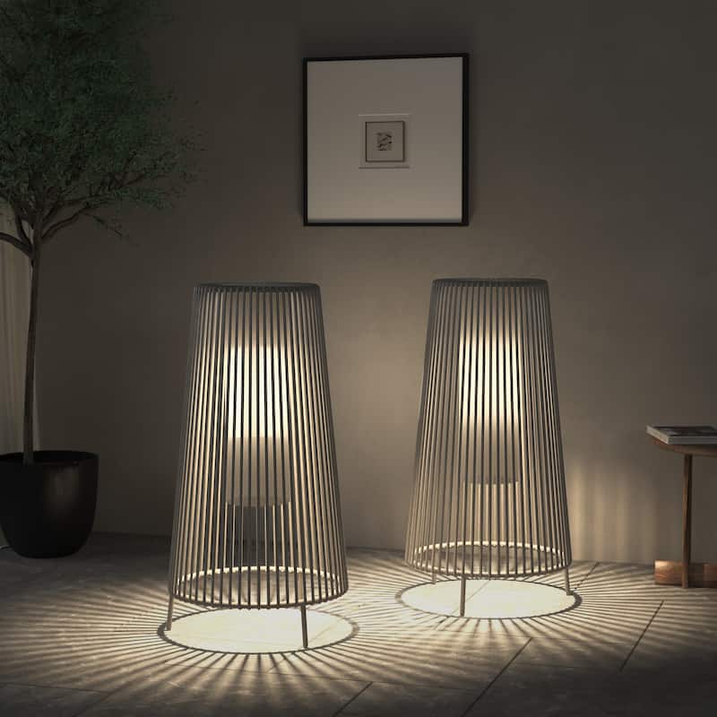 2 Pack Patio Floor Lamp Waterproof Solar Light