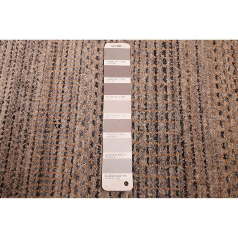 ECARPETGALLERY Hand-knotted Finest Silk Shadow Taupe Viscose, Wool Rug - 6'0 x 9'0