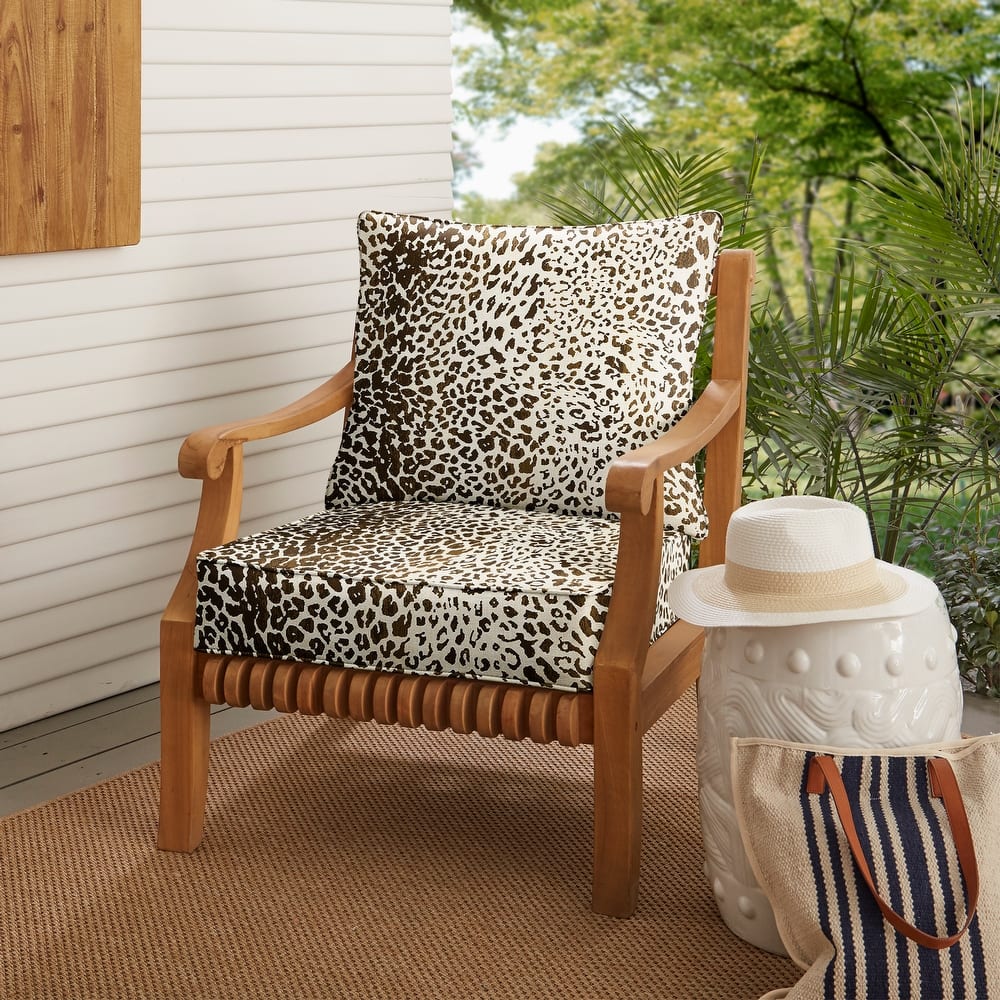 Sunbrella Leopard Indoor/Outdoor Pillow and Cushion Set, Corded