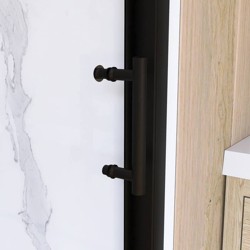 Single Sliding Framed Shower Door in Matte Black