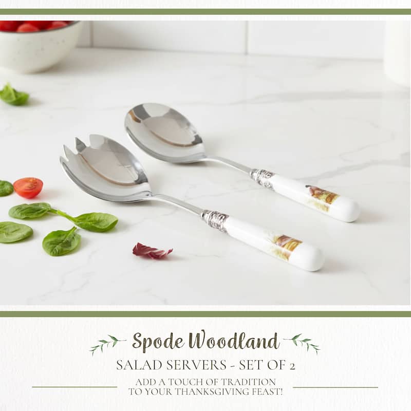 Spode Woodland Set of 2 Salad Servers - 10"
