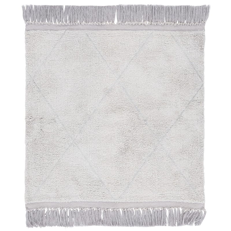 SAFAVIEH Hand-Woven Easy Care Bathilde Modern & Contemporary Cotton - 6' Square - Grey - Square