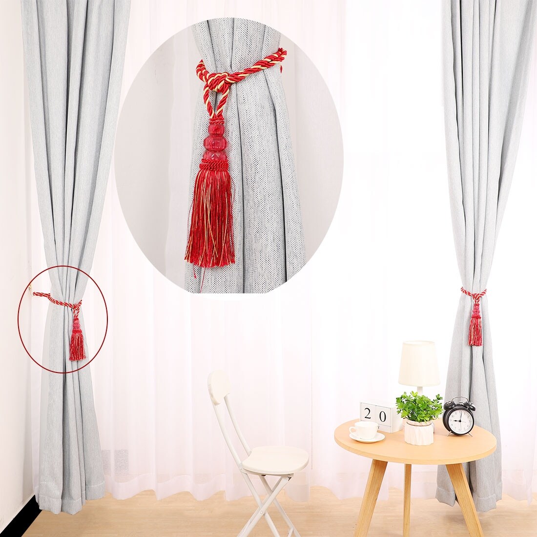 Shop 2pcs Burgundy 24 Inch Curtain Tiebacks Curtain Holdbacks Home