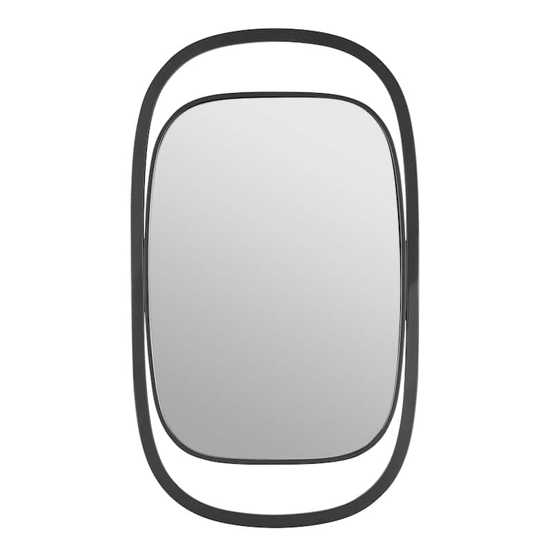 Danya B. Sonya 29.6-inch Contemporary Rectangular Wall Mirror with Black Iron Frame