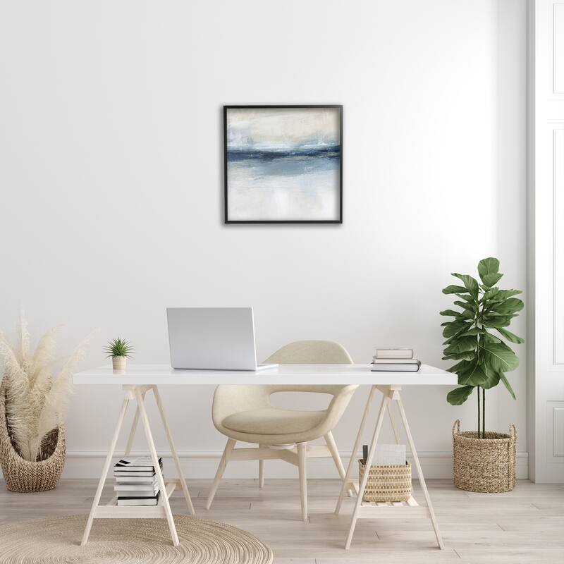 Stupell Timeless Nautical Gloomy Sea Horizon Line Framed Wall Art, Design by Nina Blue