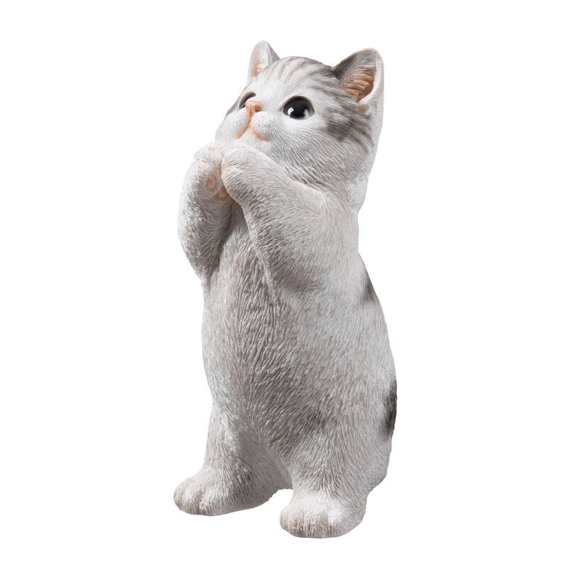 Praying Tabby Kitten Outdoor Garden Statue - 6.75"
