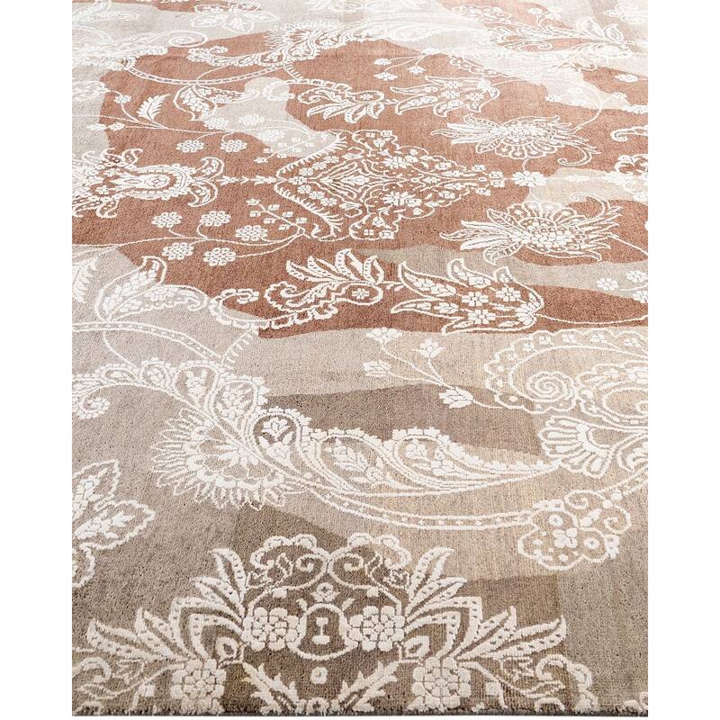 Ikat One-of-a-Kind Hand-Knotted Area Rug - Brown, 8' 2" x 10' 4" - 8' 2" x 10' 4"
