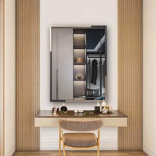 Allan Andrews Handcrafted Black & Brass Metal Framed Mirror