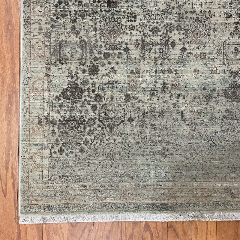 HERAT ORIENTAL Turkish Modern Erased Design Wool & Silk Rug - 2'7" x 4'11"