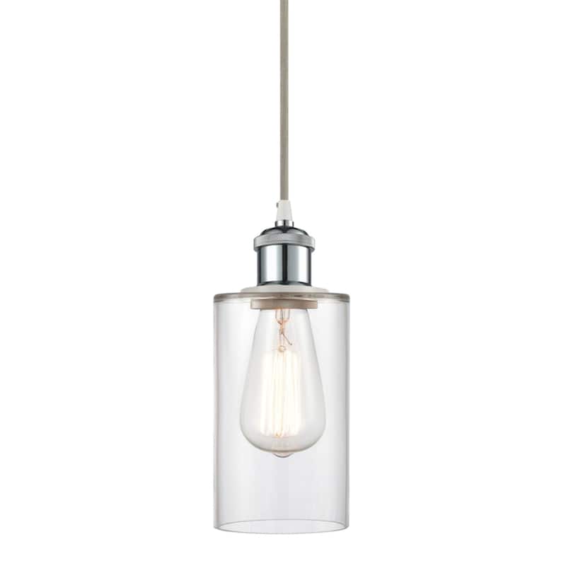 Innovations Lighting 516-1P-10-4 Clymer Pendant Clymer 4" Wide Mini - Clear / White and Polished Chrome