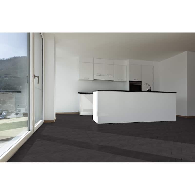 Vulcan Black 2" x 8" Herringbone Honed Mosaic Tile