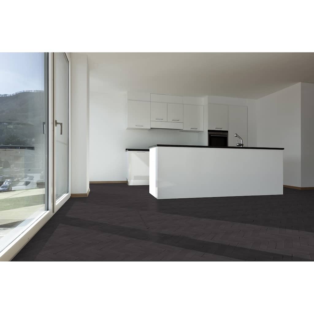 Vulcan Black 2" x 8" Herringbone Honed Mosaic Tile