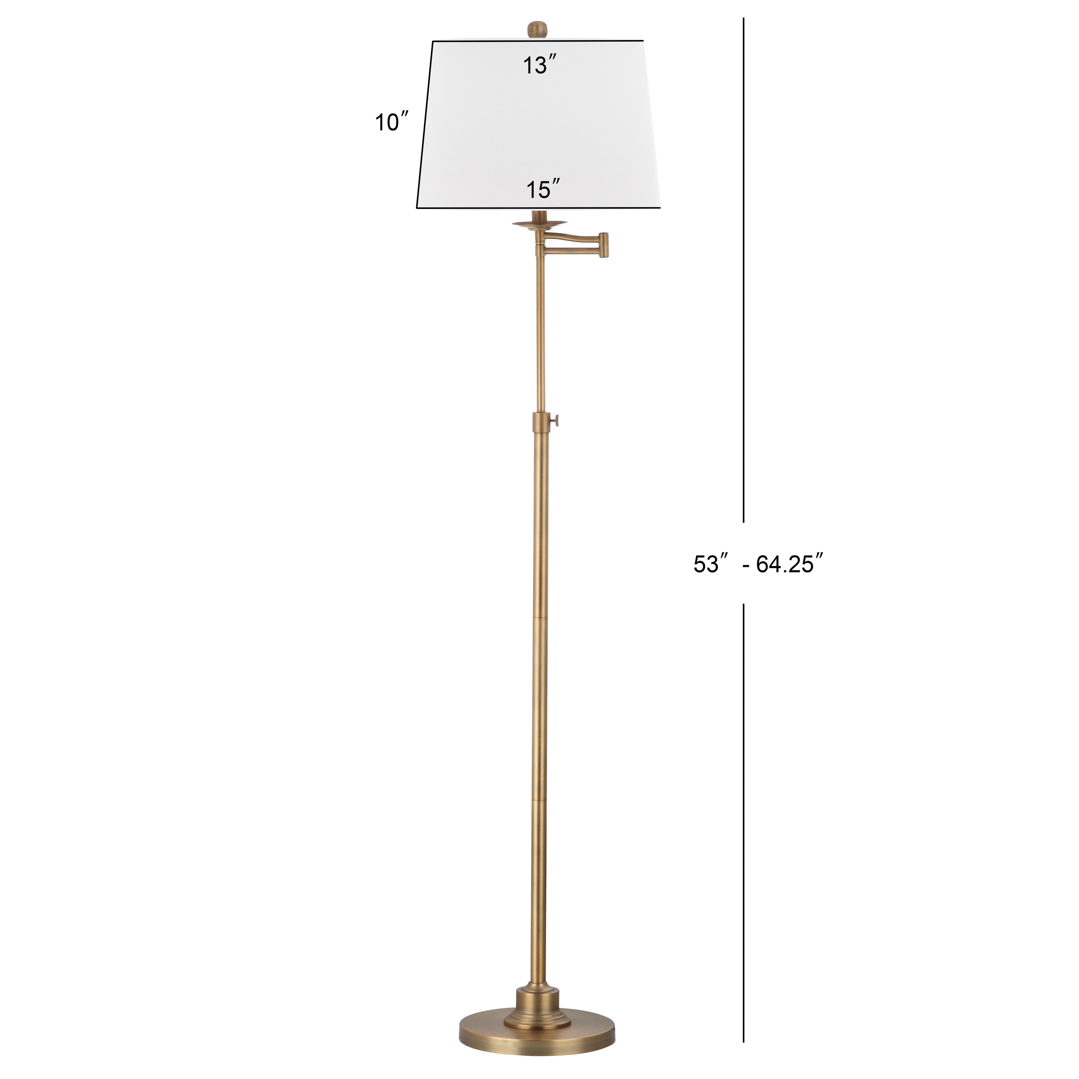 155　Nadia S SAFAVIEH Lighting 64-inch Nadia Adjustable Gold Floor Lamp