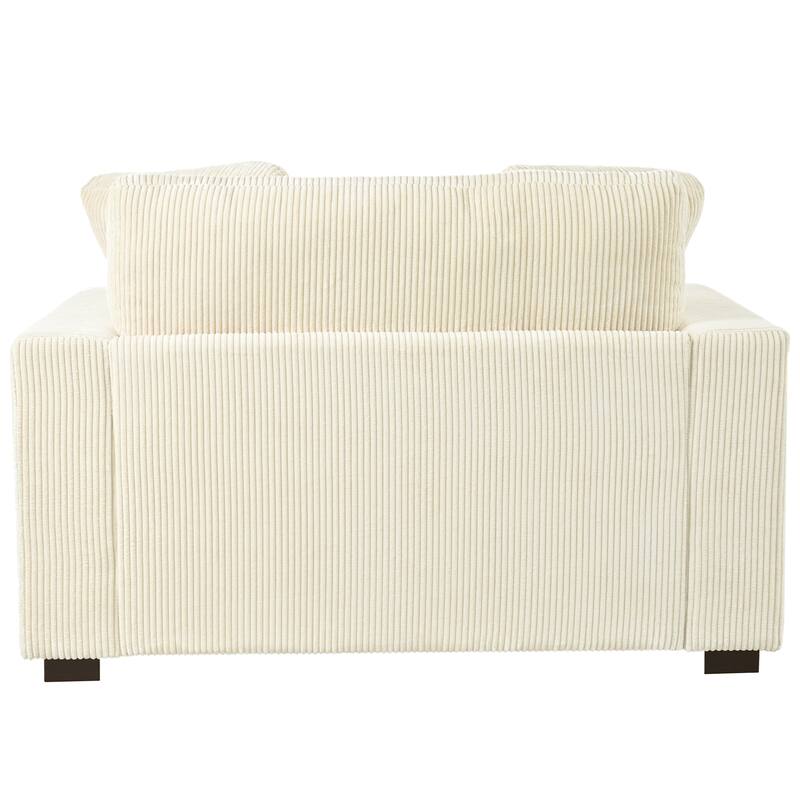 53.5" Oversized Chaise Lounge Chair, Upholstered Fabric Single Sofa Chair with rmrests&Solid Wood Legs for Living Room, Office