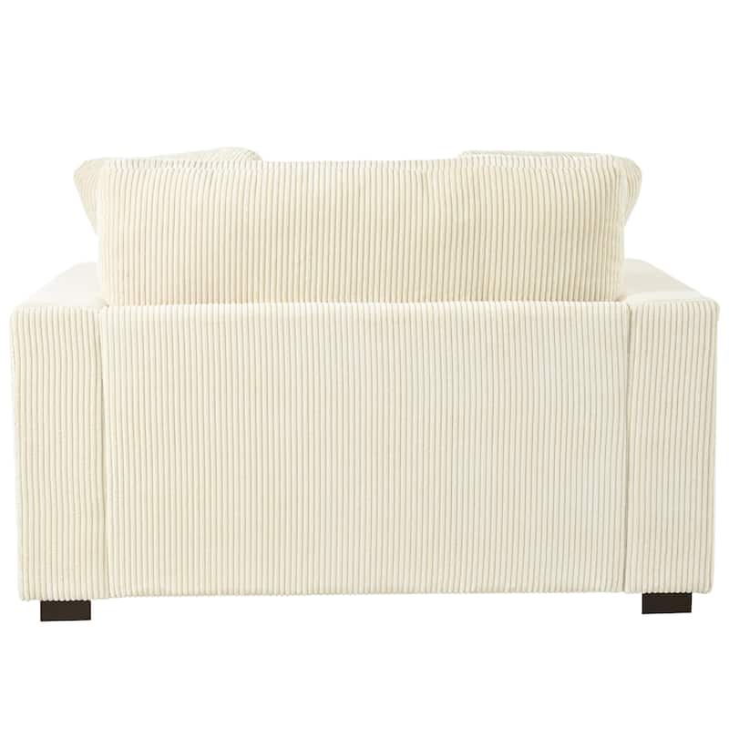 Beige Modern 53.5" Chaise Lounge Chair with Solid Wood Legs and Pillows for Living Room