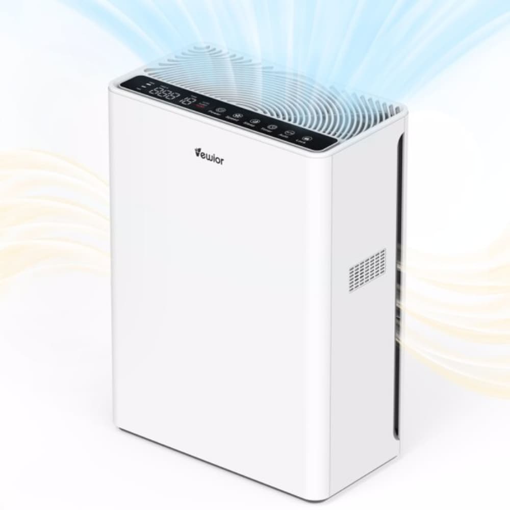 Home Air Purifier for Large Room True HEPA Air Filter Cleaner with Sleep Mode 5 Timer 3 Speed Adjustable, Activated Carbon