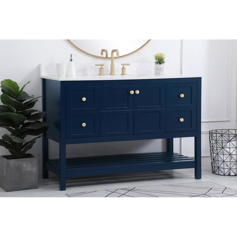 Elegant Lighting VF16448-BS Theo 48" Free Standing Single Basin Vanity