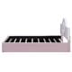 preview thumbnail 8 of 24, Twin/Full Size Upholstered Platform Bed with LED Headboard, Cute Kids Bed Frame Pink Floor Bed