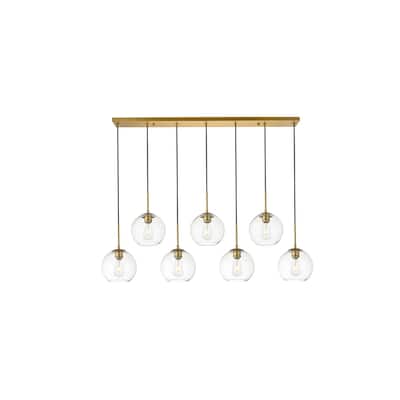 7-Light 54 inch Pendant with Clear Glass
