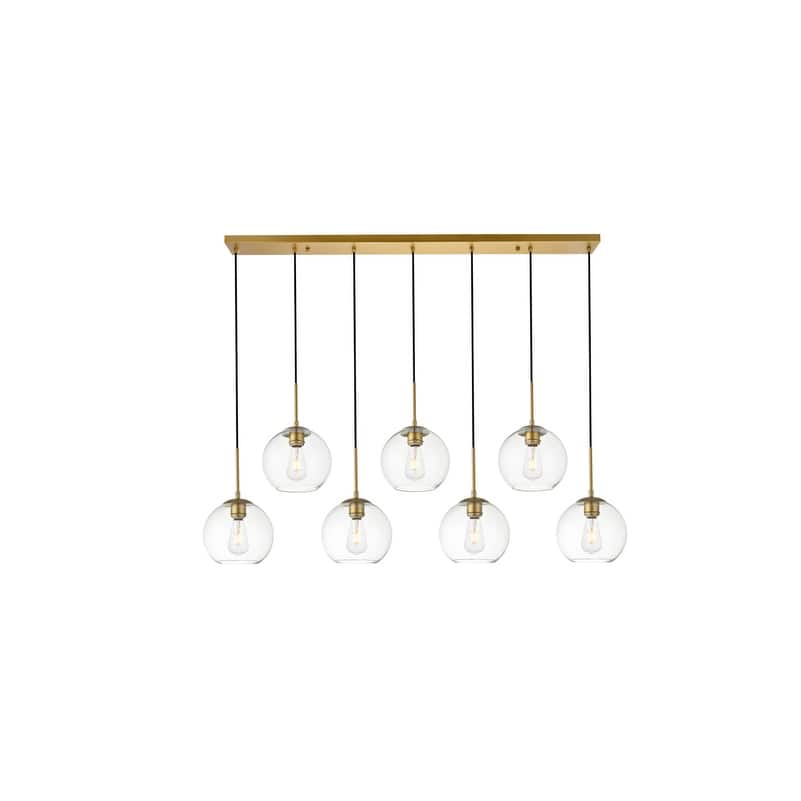 7-Light 54 inch Pendant with Clear Glass