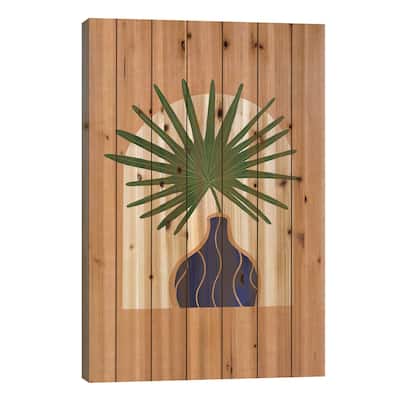 Fan Palm I Print On Wood by Bria Nicole - Multi-Color