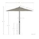 preview thumbnail 11 of 68, California Umbrella 7.5' Round Crank Lift Auto Tilt 8 Rib Aluminum Patio Umbrella, Bronze Finish, Olefin Royal Blue Fabric