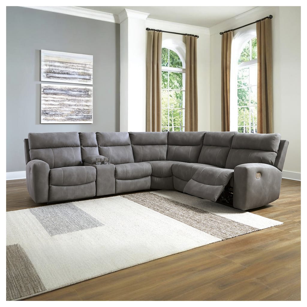 Signature Design by Ashley Next-Gen DuraPella 6-Piece Power Reclining Sectional - 119.5"W x 104.5"D x 42"H
