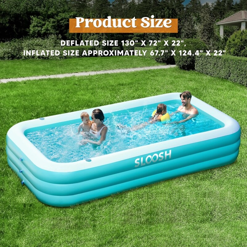 Inflatable Pool with Seats, 125