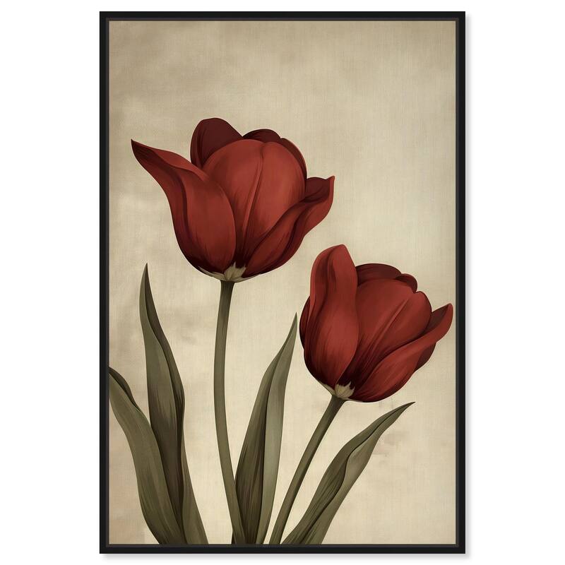 Deep Red Tulips Canvas by Art Remedy - Black - 20" x 30"