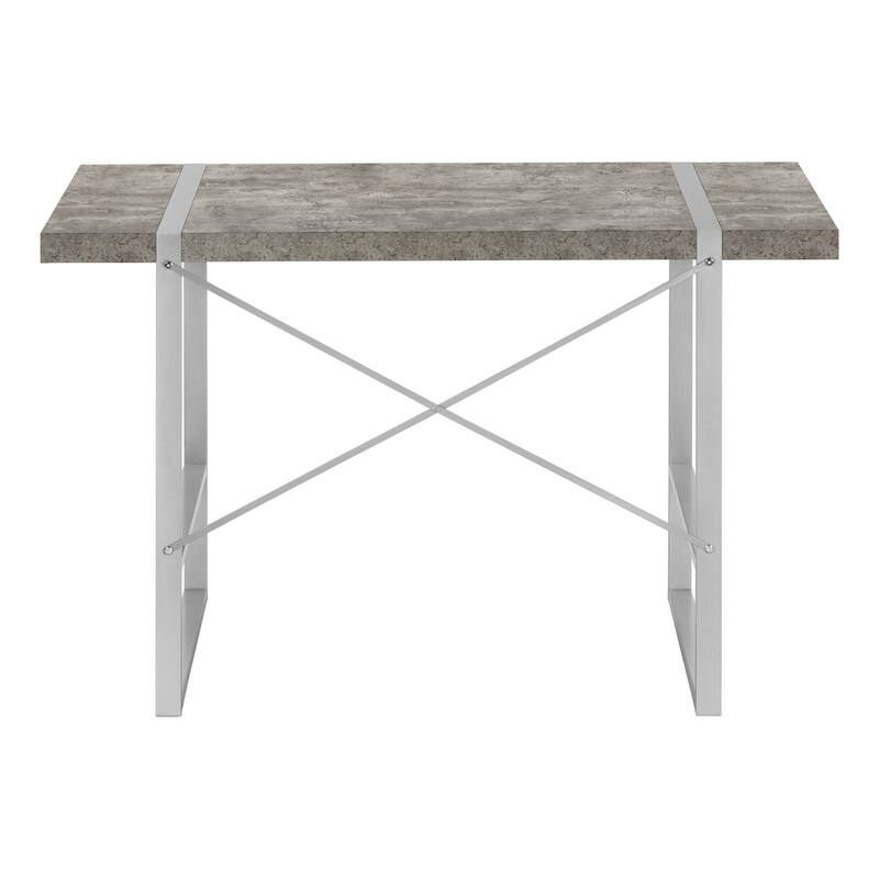 Computer Desk, Home Office, Laptop, 48"l, Work, Grey Concrete Laminate, Grey Metal, Contemporary, Modern