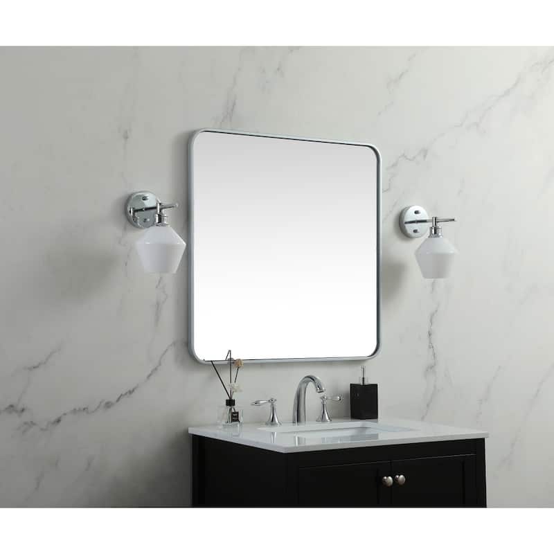 Indigo Home Soft corner metal square mirror 30x30 inch