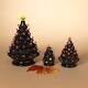 preview thumbnail 3 of 1, Set of 3 Battery Operated Lighted Dolomite Halloween Trees with Sound